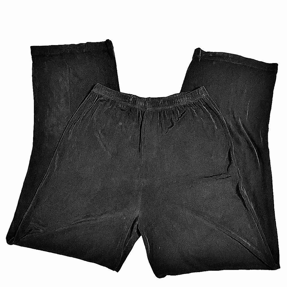 Black Shimmery Vertical Evening Pants
